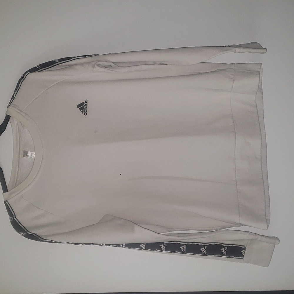 Adidas girls size large longsleeves sweatshirt 16 18 white and black